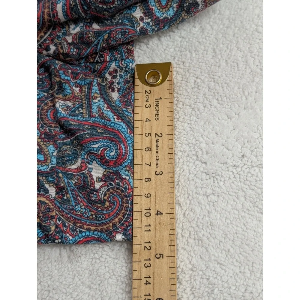 Michael Kors Blue Red Paisley Print Cotton Stretch Chino Shorts Size 12 Coastal